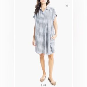 Max Studio Pinstripe Collared Dress